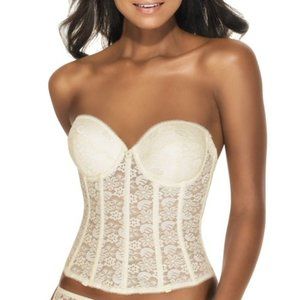 Dominique Ivory Strapless Lace Bustier | 38B